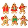 6PCS Gingerbread Man Ornaments Traditional Gingerbread Man Doll Hanging Christmas Tree Ornament Holiday Decorations
