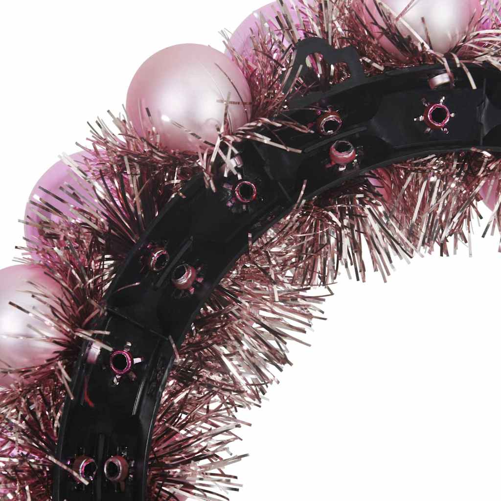 Christmas Ball Wreaths 2 pcs Pink 33 x 33 x 7 cm Polystyrene