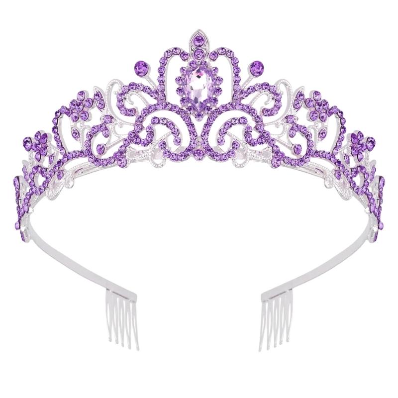 Rhinestones Tiaras For Women And Girls Elegant Crowns With Comb For Wedding Bridal And Party Hair Accessories