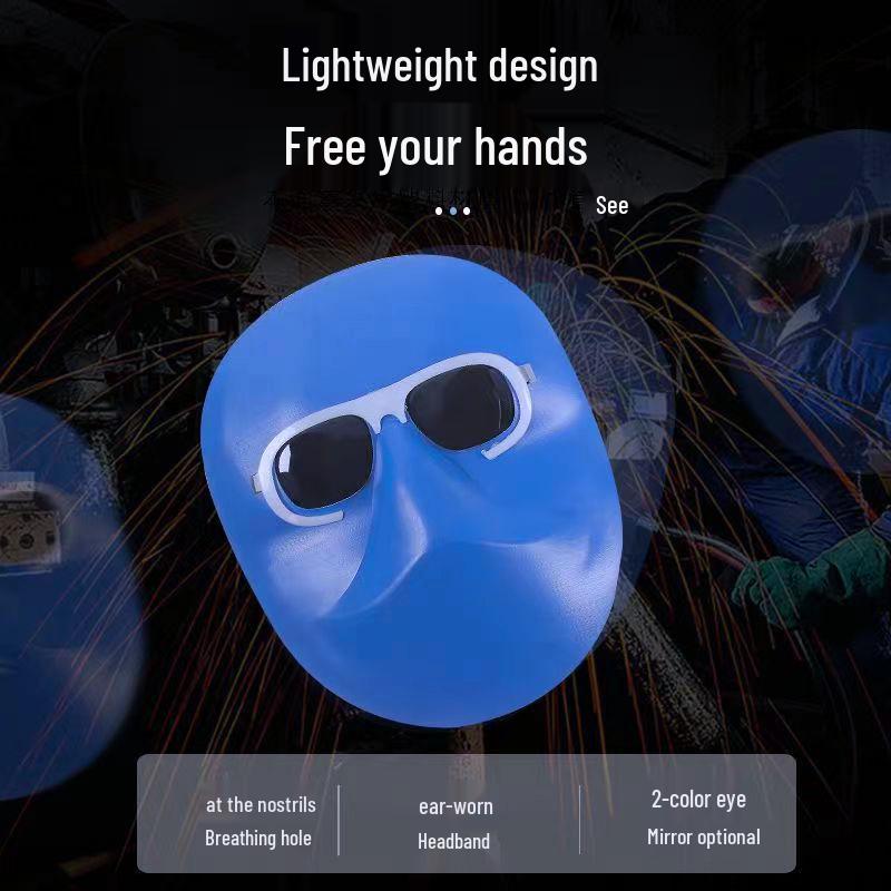 Full Face Head-mounted Welding Mask with Glass Lens - Lightweight and Protective for Welders
