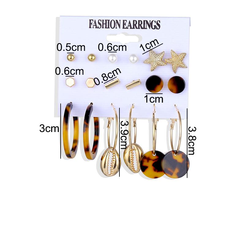 Women's Earrings Set Tassel Resin Earrings for Women Bohemian Fashion Jewelry Geometric Vintage Hoop Earings