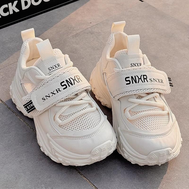 Daddy shoes women's 2025 new spring thick-soled heightening casual shoes muffin shoes little white shoes original design sense