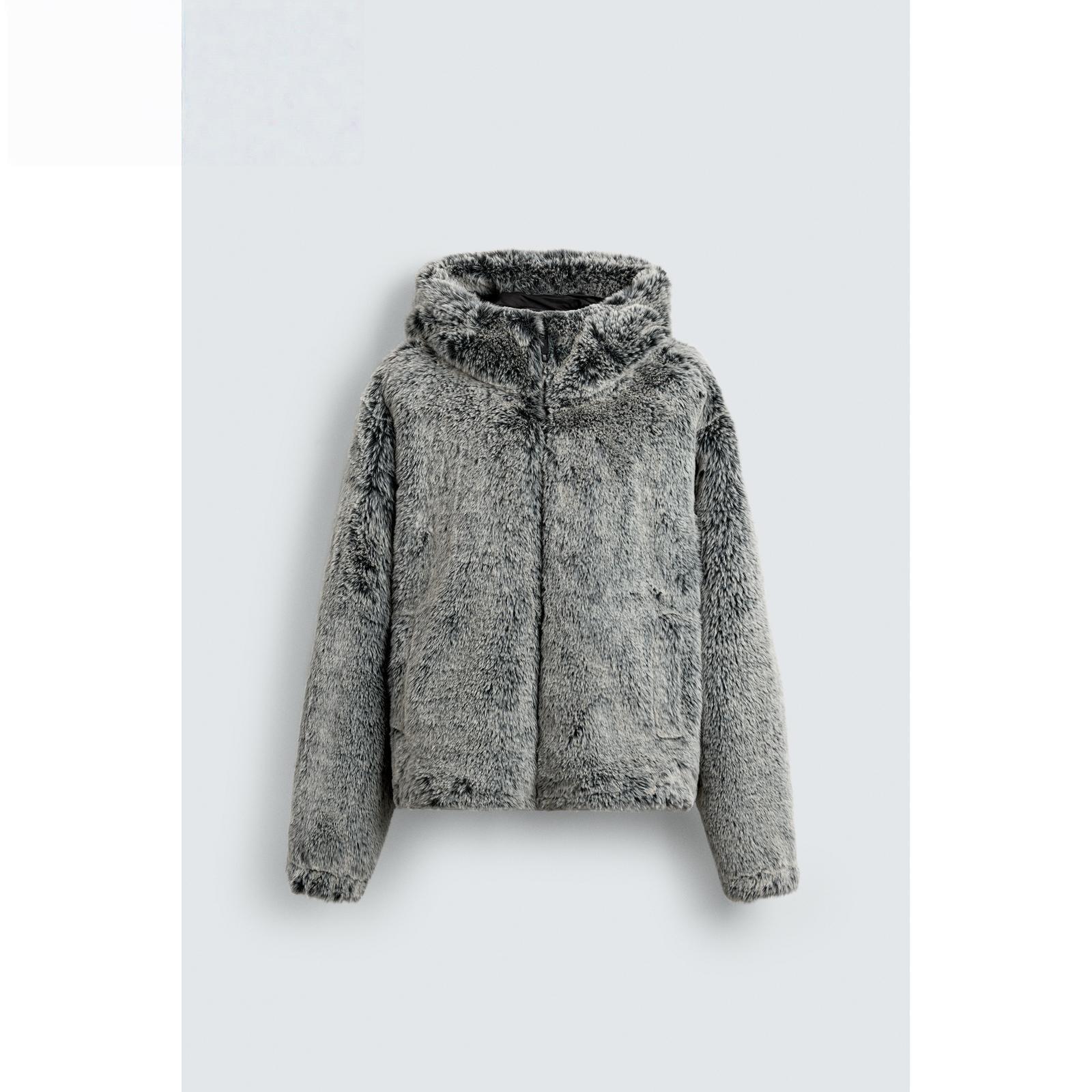 Men s 2025 Winter Hooded Faux Fur Jacket - Thick, Plush, Versatile Coat M