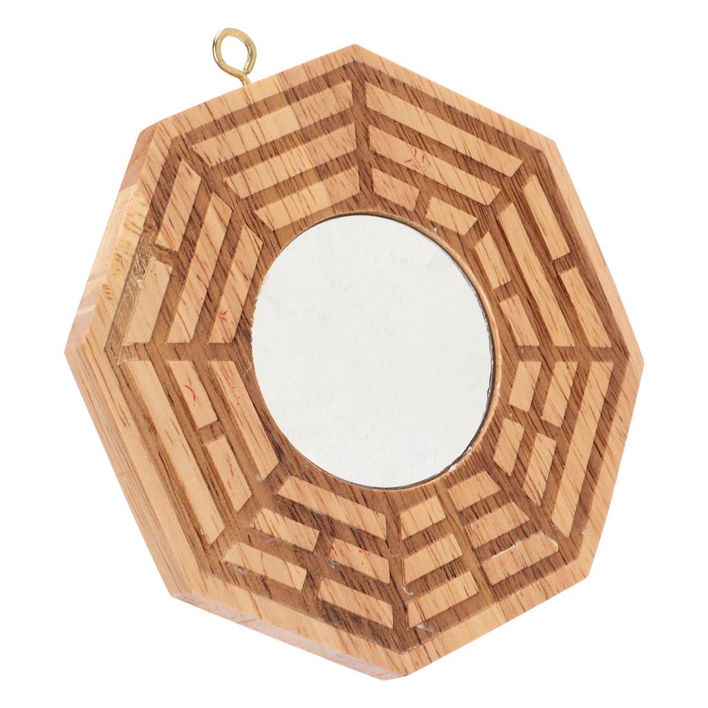 Bagua Mirror Wooden Concave Mirror Outdoor Door Pendant Bring Wealth Good Luck Decoration
