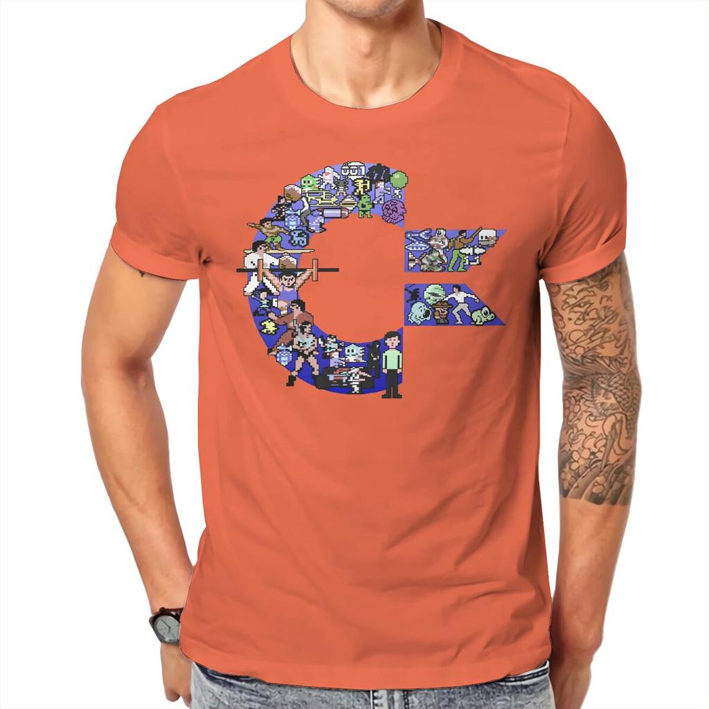 Commodore 64 C64 Characters Tshirt Vintage Unisex Gothic Teenager Streetwear Tops Oversized Cotton Crewneck T Shirt