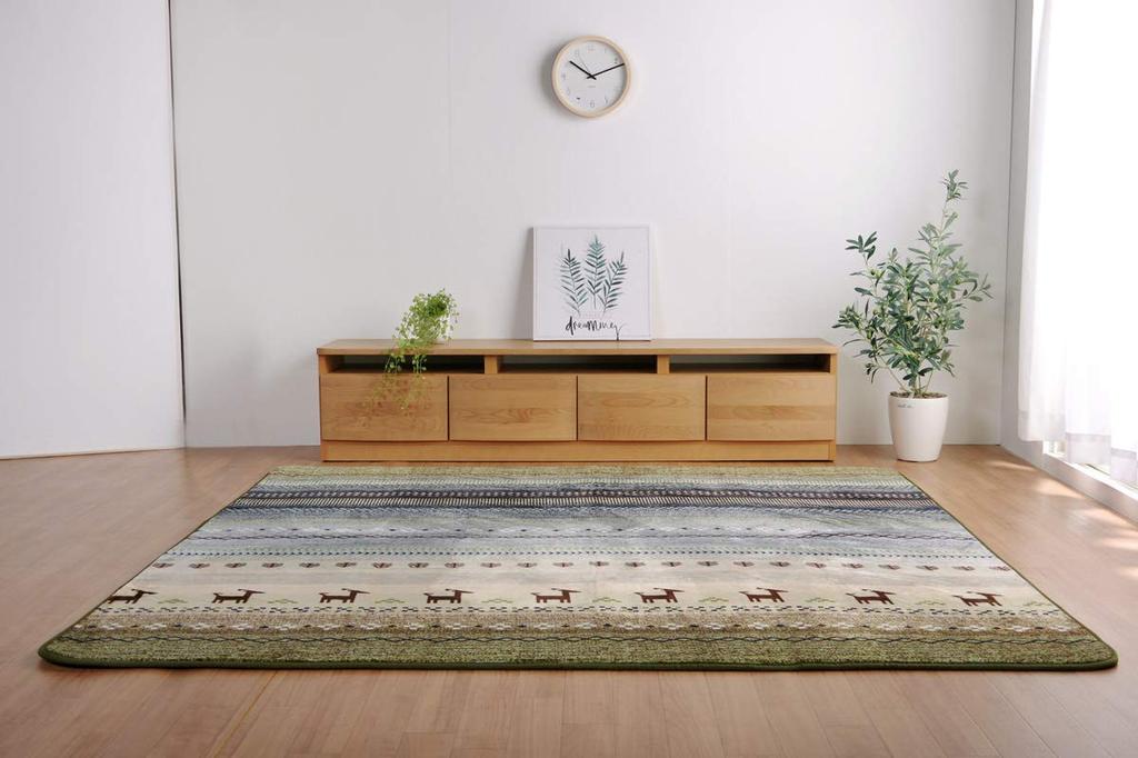 Ikehiko Rug Mat Carpet Large Rectangle DX Ladi 200 X 300cm Green Soft Touch Flannel Approx. #5667949