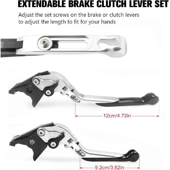 CHIFUN Brake Lever and Clutch Lever Set Replacement for Kawasaki Ninja 400 Ninja 300R 250R Z300 Aluminum Motorcycle Handlebar Lever Foldable Length