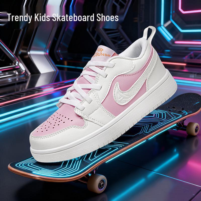 

Унісекс Дитячі Осінні Спортивні Кросівки на Липучках - Білий Повсякденний Стиль 30