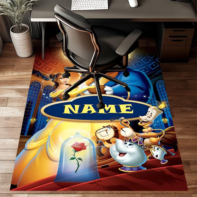 Custom Princess Mat Personalized Name, Polyester Washable Indoor Entryway Rug, Gift for Christmas, Easter, Thanksgiving Day