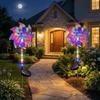 Creative Solar Powered Windmill Lamp Rotating Colorful Turning Windmill Lawn Lamp Cordless Realistic Garden Floor Lamp