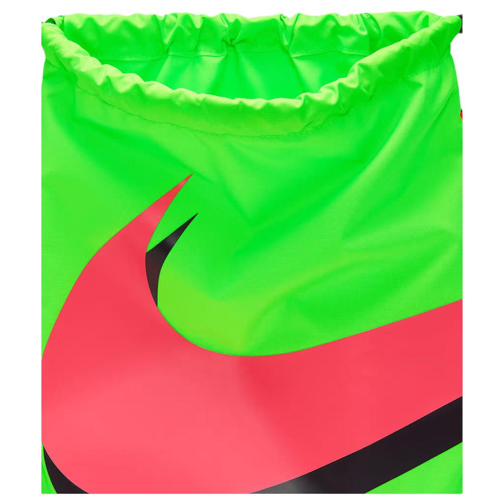 Nike Fabric Gym Bag Backpack Unisex Impact Green & Punch Red
