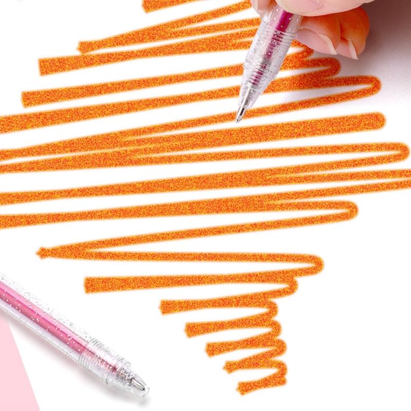 Retractable Colored Gel Inks Pen Shimmering Metallic Journaling Pen 1.0MM for Writing Drawing Journaling Scrapbooking