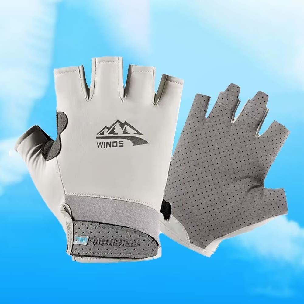 1 Pair Breathable Fitness Gloves Anti-lost Half-finger Mittens Cycling Gloves  Outdoor