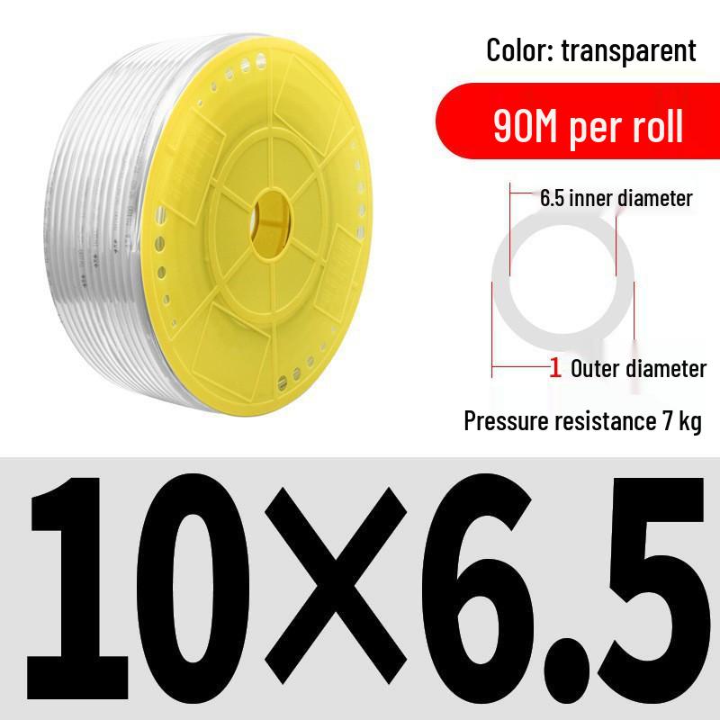 Pressure-Resistant Explosion-Proof PU Air Hose - Flexible, High-Pressure Air Pump Compressor Hose, Transparent Pneumatic, 6MM/12MM.
