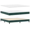 LED Box Spring Bed with Mattress Dark Green 200 x 200 cm Velvet