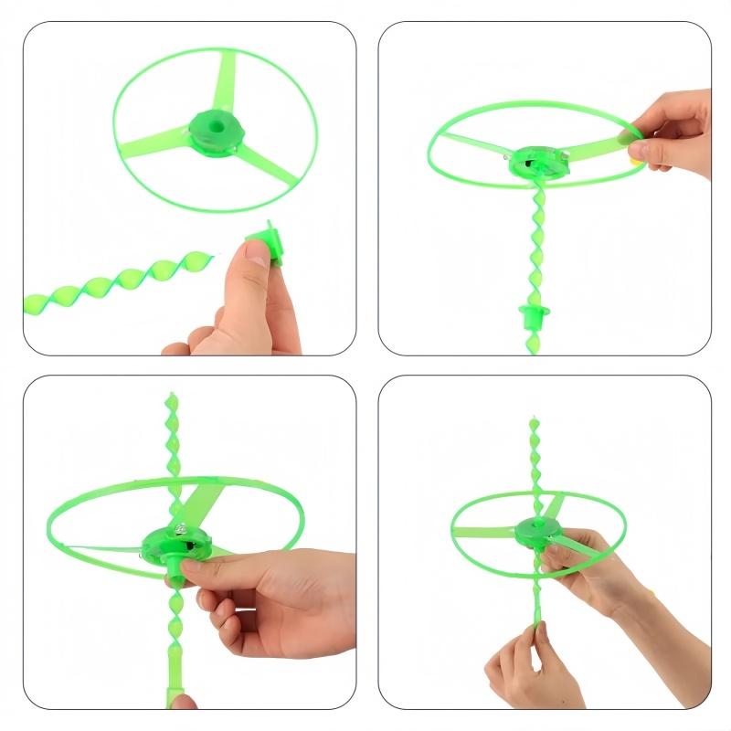 39pcs Flying Helicopter Rotating Circle Bamboo Dragonfly Manual Friction Plastic Propeller Outdoor Flying Toy Children's Gift