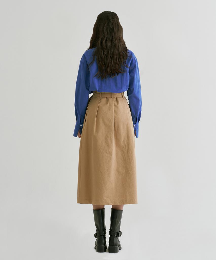Peulleio Button Wrap Skirt _ Beige