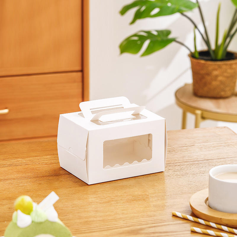 10pcs Cake Packing Boxes With Window Portable Cake Box Swiss Roll Mousse Dessert Gift Box Wedding Favors Xmas Party Decoration