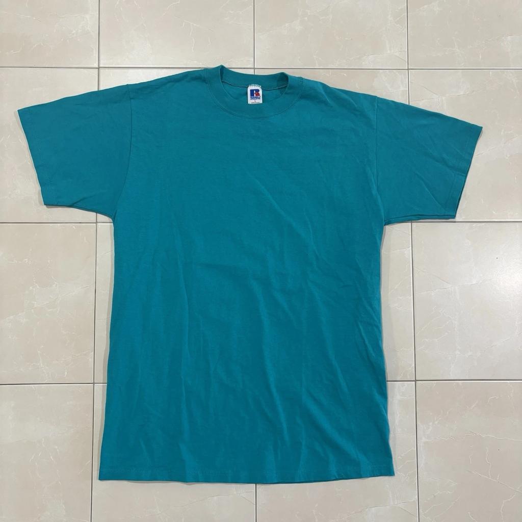 Vintage Russell Athletic Made In USA T Shirt Men’s L Blue Teal Green 90s
