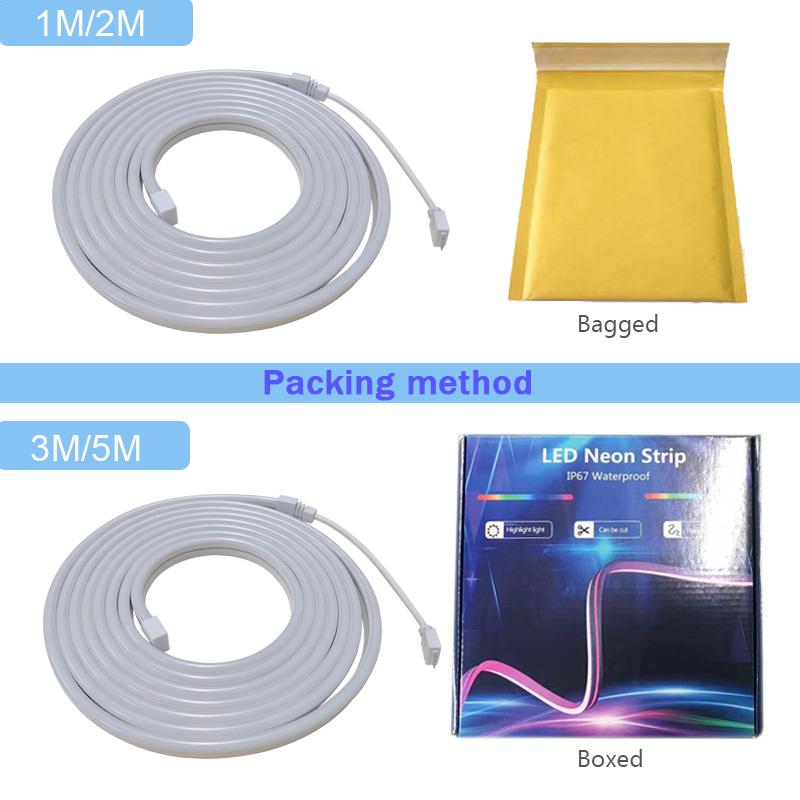 LED Neon Rope Lights with App/Remote Control 5V Music Sync Waterproof Flexible DIY Design RGB Strip Lights for Bedroom Party