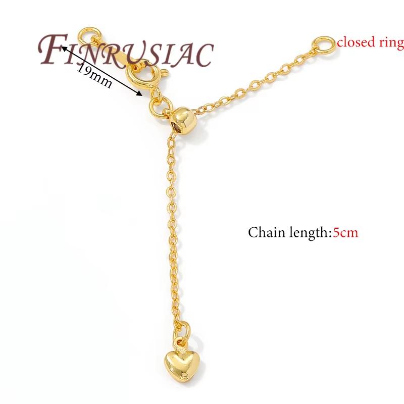 18K Gold Plated Extension Chain with Spring Clasp,2/3 Rows Pearl Necklaces Making,Tail Chain Connector Jewelry Accessories