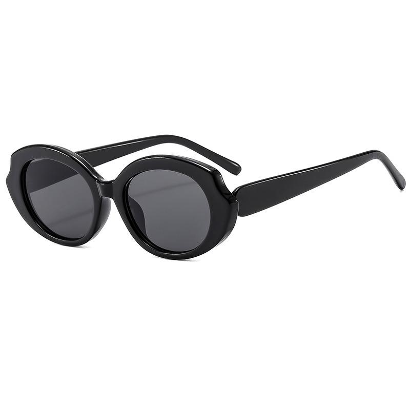 

1Pc High-End Thick-Framed Oval Sunglasses, Uv Protection, Trendy Glasses in the Same Style as European and American Hot Girls