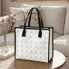 Elegant Floral Printed Tote Bag Casual Daily Handbag Large Capacity Reusable Shopping Shoulder Bag