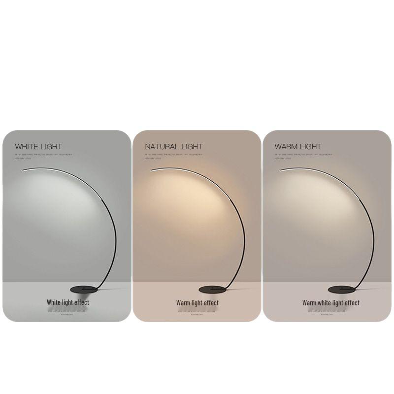 Minimalist Curved LED Floor Lamp for Living Room Art Showrooms