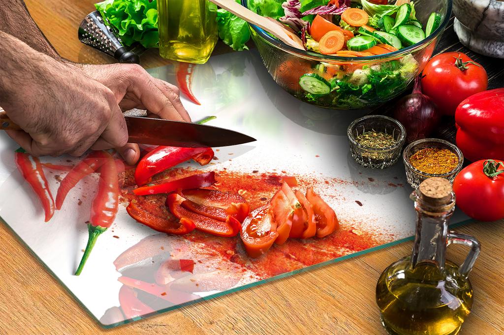 GLASS CUTTING BOARD 45x52 Chili