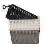 6Pcs Plastic Storage Baskets with Lid Handle Design Large Capacity Stackable Storage Container Organizer Bins