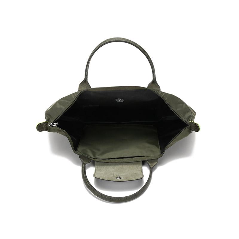 Longchamp Le Pliage Green 30 Recyceltes Material Ledergriff Tragetasche Damen Tragetasche Waldgrün 1623919479