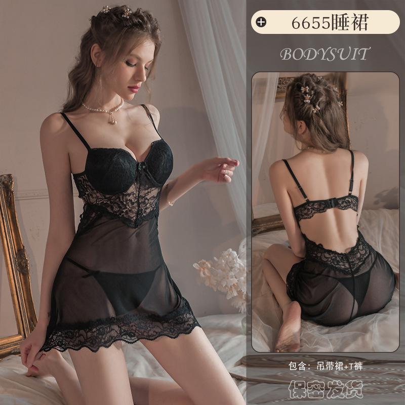 Sex Unterwäsche Sexy Pyjamas Leidenschaft Transparenz Spitze Ausgeschnitten Uniform Nachthemd Frei Von Reinem Verlangen Versuchung 6655