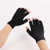 Solid Color Sun Protection Men Elastic Gloves Non-slip Mittens Nylon Gloves Half Finger Gloves