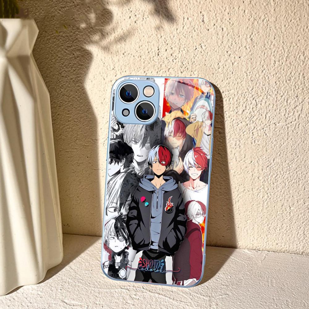 My Hero Academia Shoto Todoroki Phone Case For iPhone 14 13 12 Mini 11 Pro XS Max X XR 14 Plus Tempered Glass Cover
