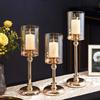 European luxury candlestick+candle,Romantic candlelight dinner prop,home room decor,modern wedding decoration Art ornaments Gift
