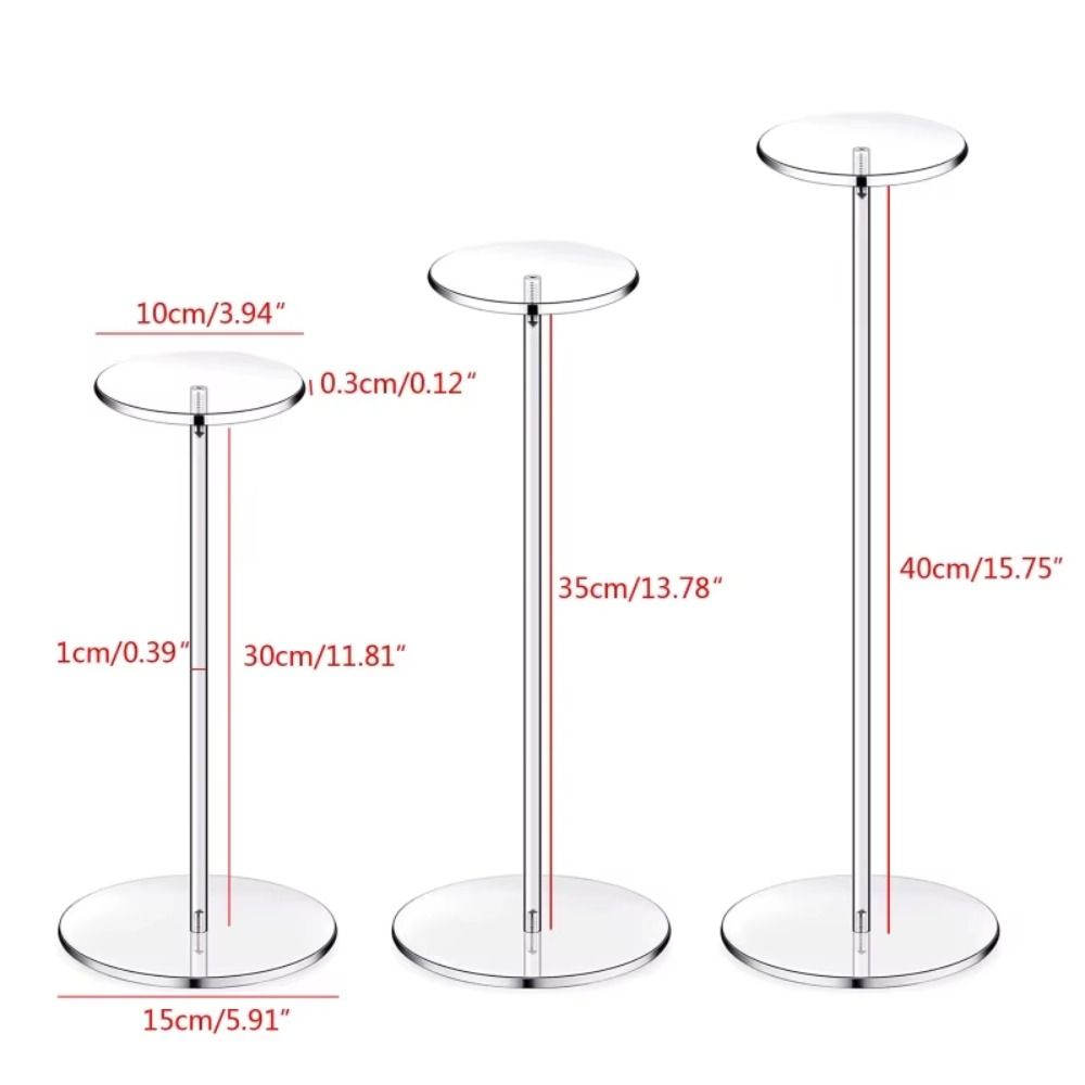 New 30/35/40cm Cap Display Stand Acrylic Transparent Wig Display Rack Hat Riser Bracket for Watch Display Hat Jewelry Shop