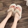 Women's Flip Flops Fashion Wedges Platform Sandalias Luxury Pearl Decor Women's Slippers Outdoor Casual Beach Slippers for Women