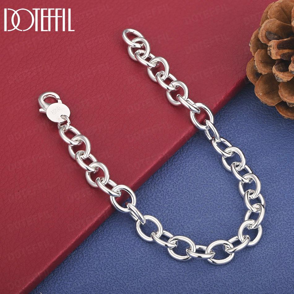 

Браслет-круг из стерлингового серебра 925 пробы, мужской и женский, подарок, свадебные украшения 20cm