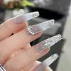 New Butterfly Zircon Rhinestone Nail Accessories Sparkling Rhinestone Bow Tie Chain Luxury French Nail Decoratio