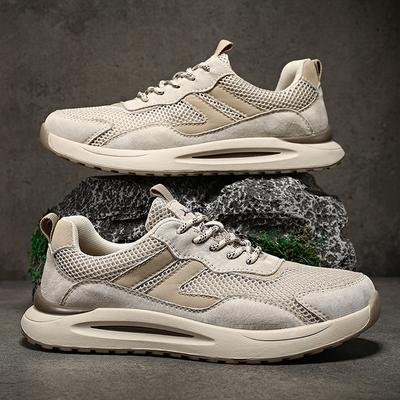 Modische Bequeme Atmungsaktive Sportschuhe Aus Echtem Leder Für Männer Freizeit Netz Oberste Schicht Outdoor Laufschuhe Neu Ins Trendig Reisen