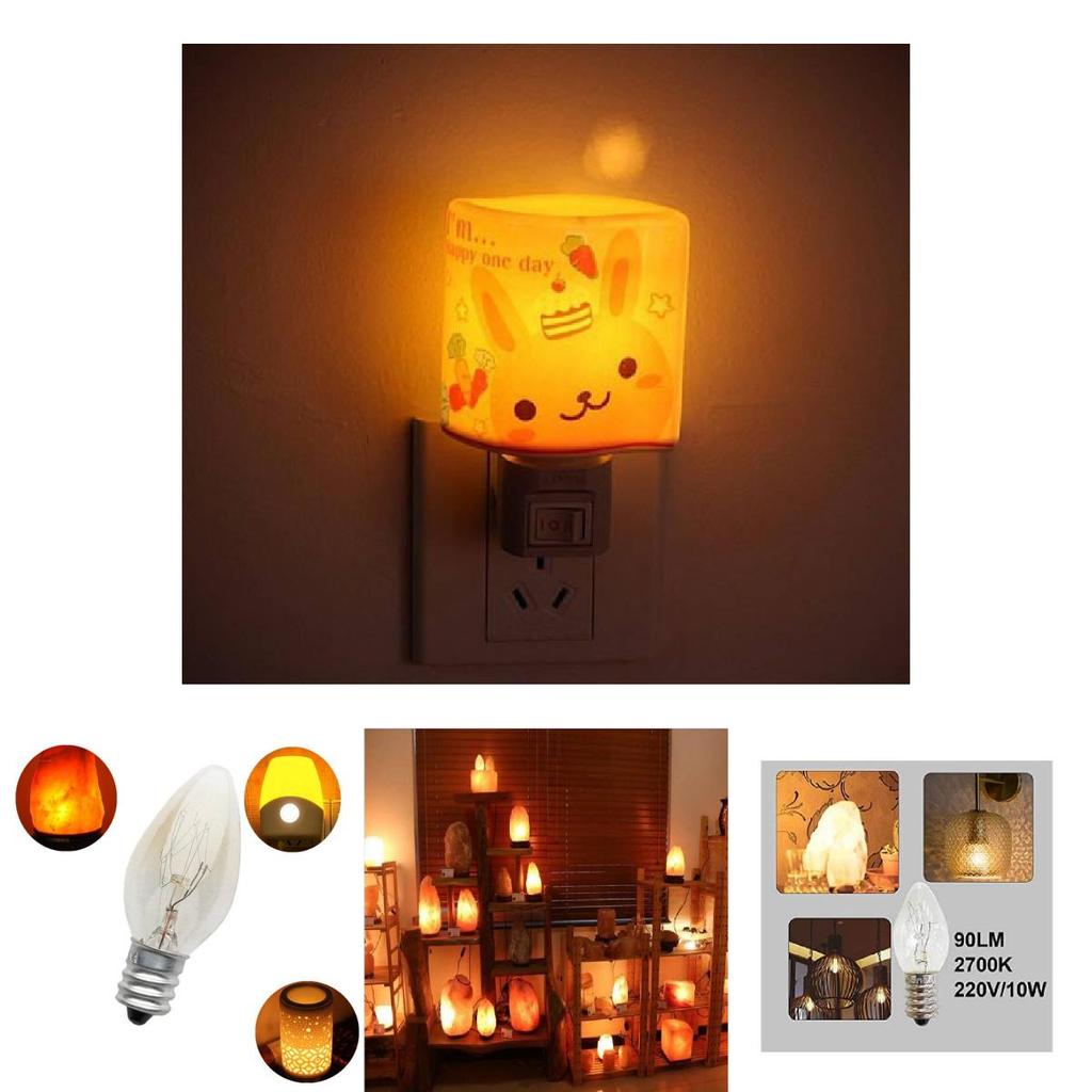 Lâmpada de Luz E14 Prata 220v 10w C7 Ponta Afiada Rosca Pequena Lâmpada de Sal Lâmpada de Aroma Luz Noturna Lâmpada Incandescente