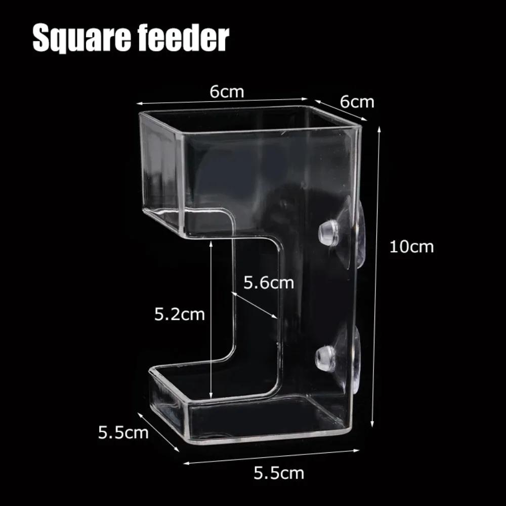 Acrylic Aquarium Feeders Ring Suction Cup Transparent Fish Tank Food Dispenser Durable Fixed-Point Fish Feeder Tray