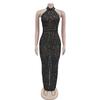 Robe Longue Ajustée à Strass pour Femme - Mode Europe & Amérique