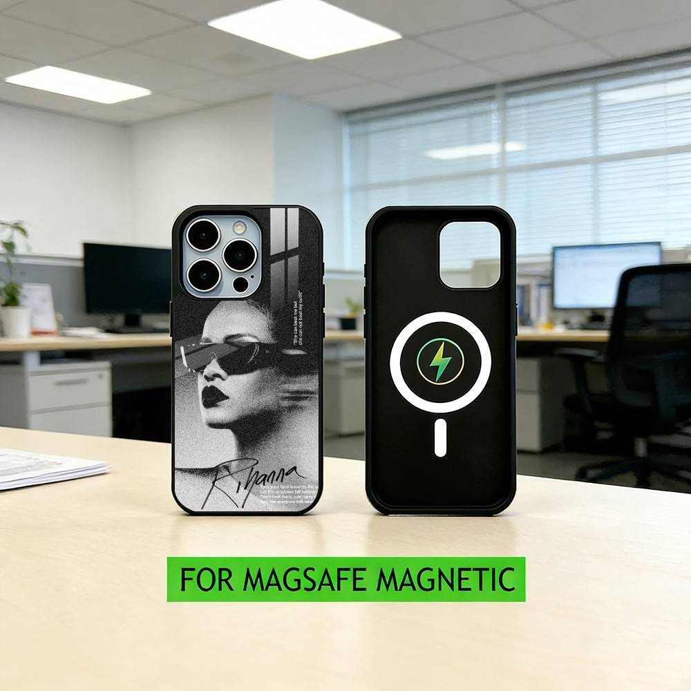 

Popular Singer R-Rihanna Anti Phone Case For iPhone17,16,15,14,13,12,11 Plus,Pro Magnetic with Magsafe Wireless Charging iPhone12PROMAX