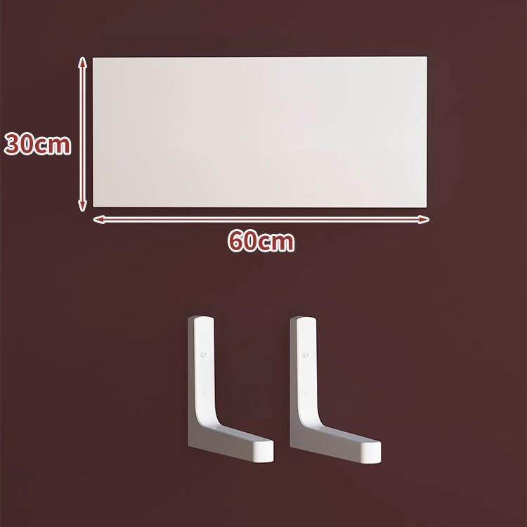 Paint-Free Floating Wall Shelf: Wooden Wall-Mounted Bookshelf and Storage Plank