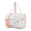 Floral Bear Shoulder Bag Large Capacity Quilted Baby Diaper Bag Travel Tote Bag Carry on Bag for Women