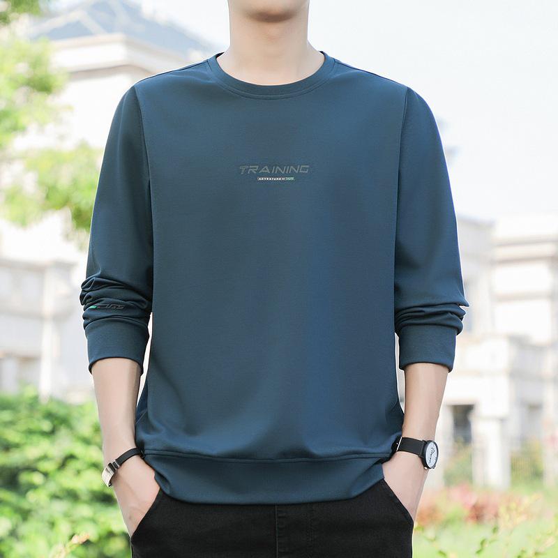 2024 Men's Oversized Round Neck Sweatshirt - Long Sleeve Pullover for Spring and Autumn