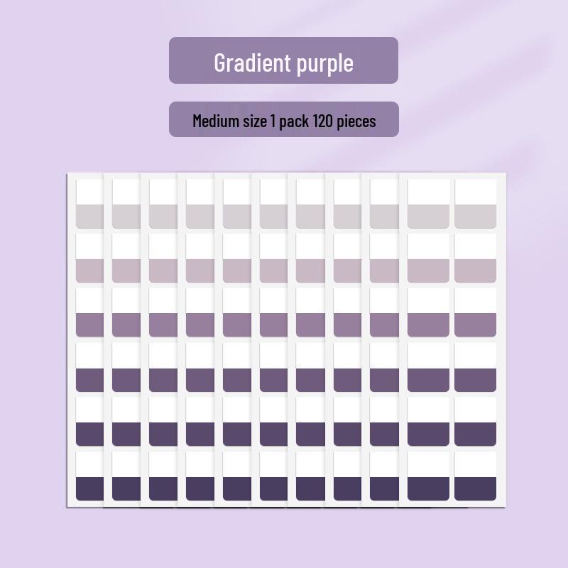 Gradient Index Tabs: Transparent Sticky Notes with Writable Labels and Strong Adhesive
