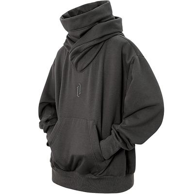 Gebürstete Große Lange Straßenkleidung [Eocicvvi] Herren Kapuzenpullover, Rollkragen, Mit Kapuze, Futter, Größe, Ärmel, Pullover, Sweatshirt, Lässig, Stil,