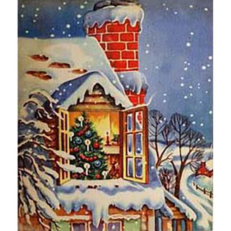 New 5D DIY Diamond Painting Snow Scene Diamond Embroidery Scenery Cross Stitch Full Round Drill Crafts Home Decor Gift